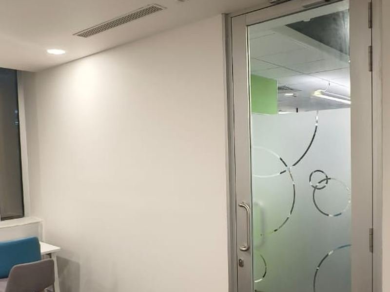 Cabin Door and Breakout Corner — commercial office fit-out by MS Interior, Hyderabad