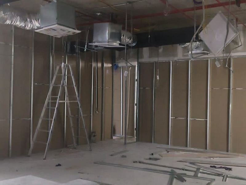 Cabin Framing Grid — commercial office fit-out by MS Interior, Hyderabad