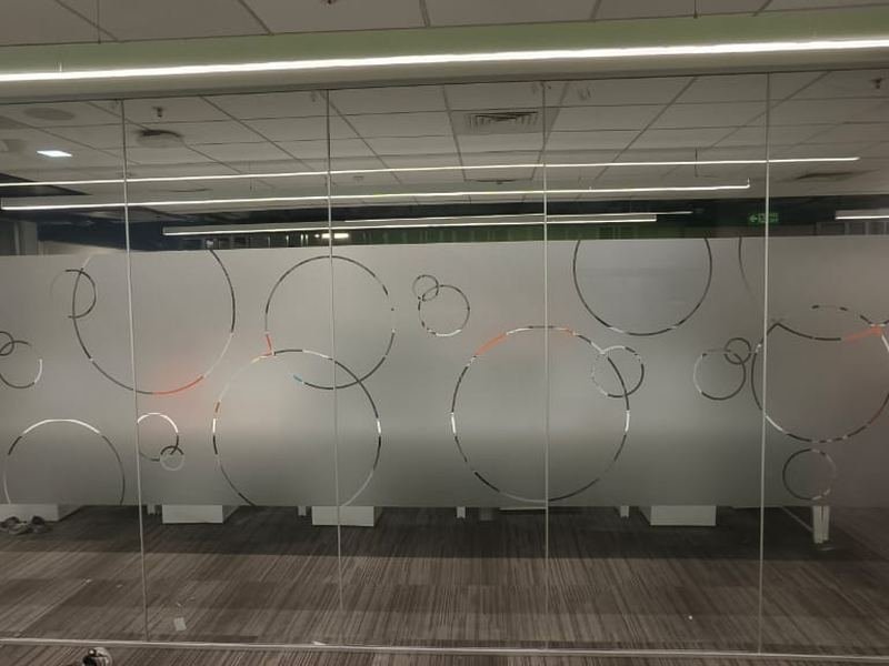 Full Height Manifestation Partition — commercial office fit-out by MS Interior, Hyderabad
